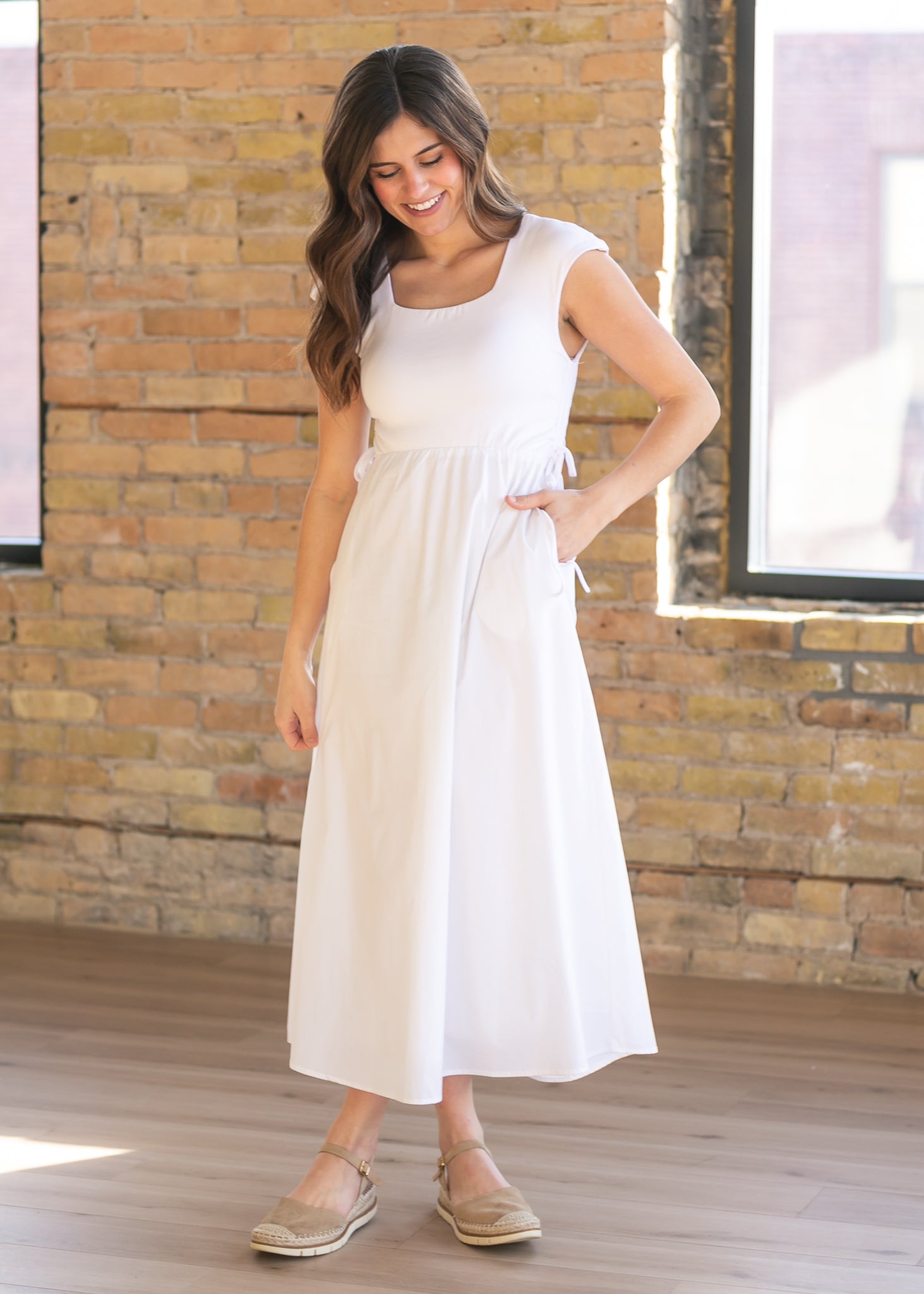 chinese dress ladies Eleanor White A-line Maxi Dress