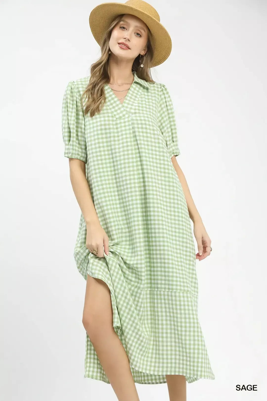 Woman wearing a classic midi dress