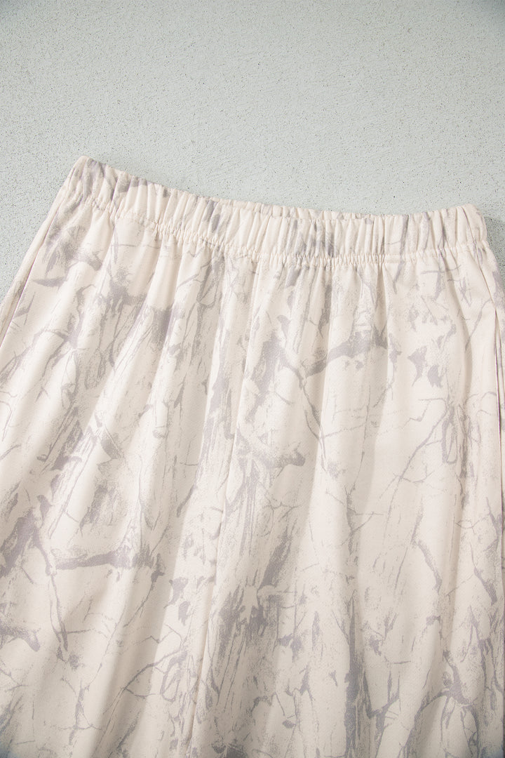 Khaki Camo Print Jogger Pants Set