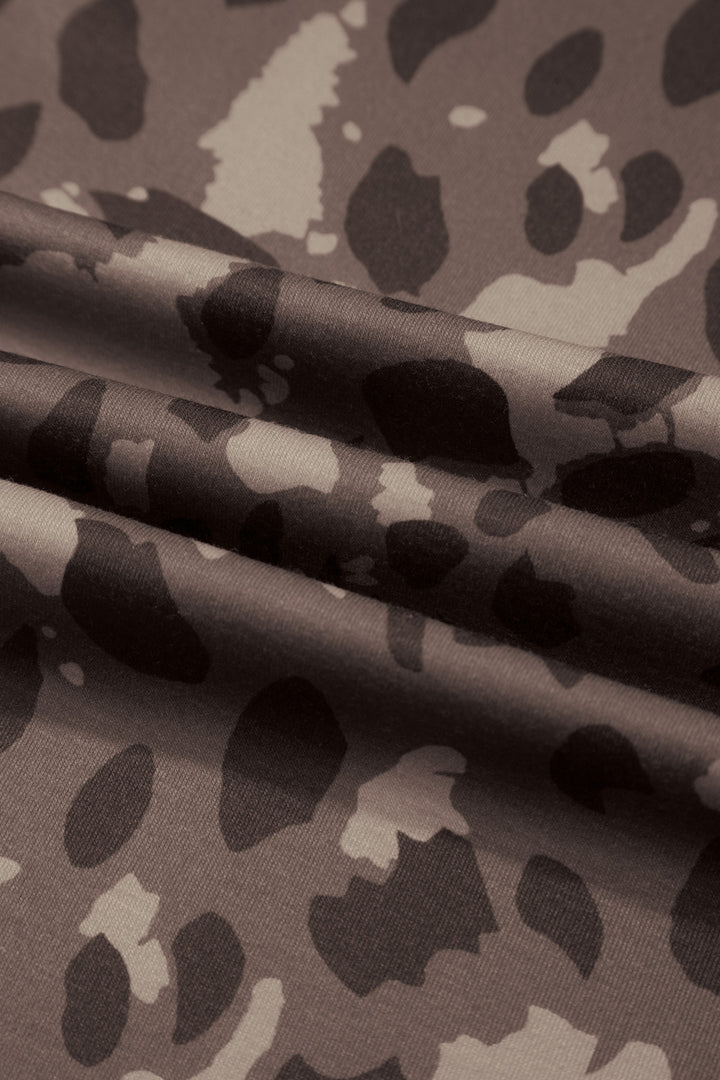 Multicolour Camo Print Wide Leg Casual Pants