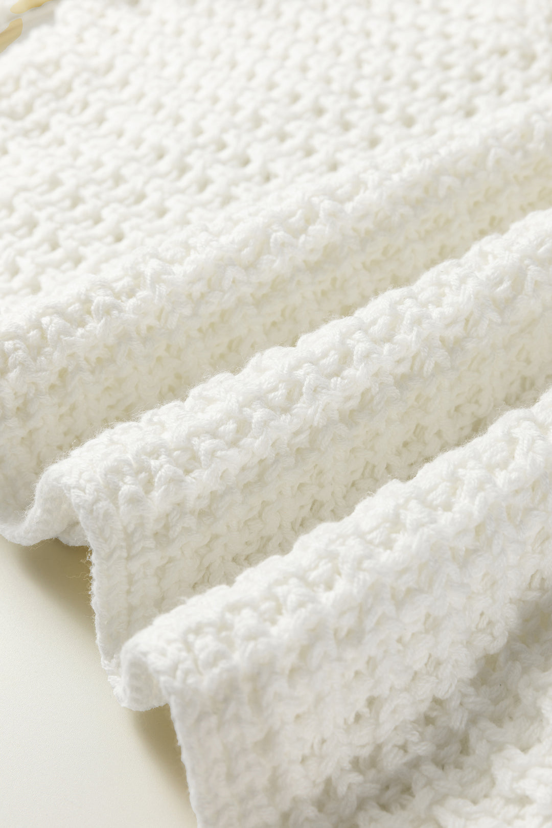 Camel Hollowed Detail Wide Sleeve Loose Pullover Sweater