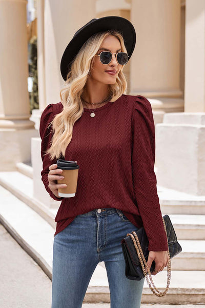 Mandy Round Neck Puff Sleeve Blouse