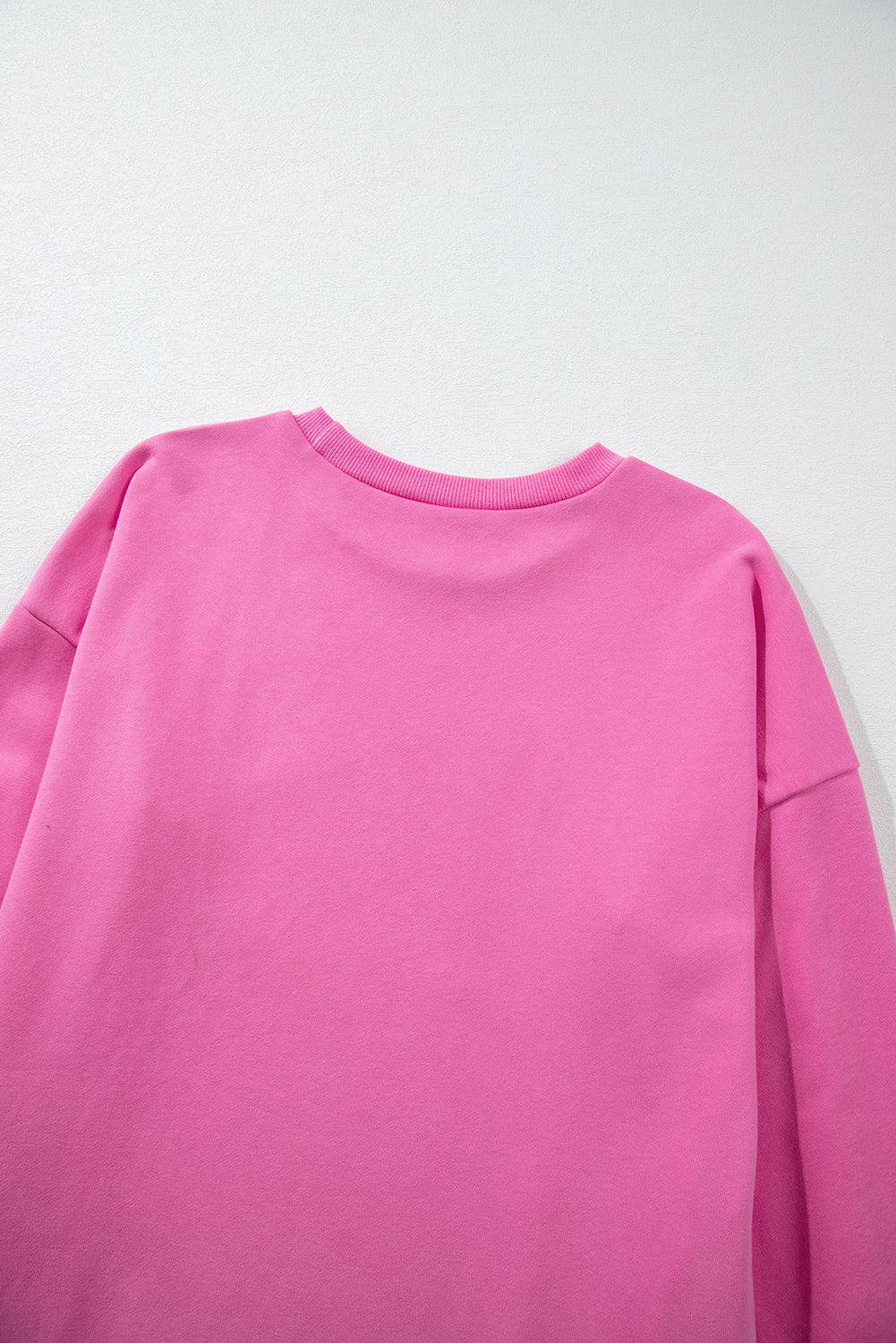 Bonbon Solid O Neck High Low Hem Pullover Sweatshirt