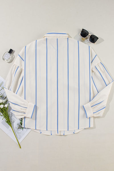 Stripe Drop Shoulder Long Sleeve Shirt