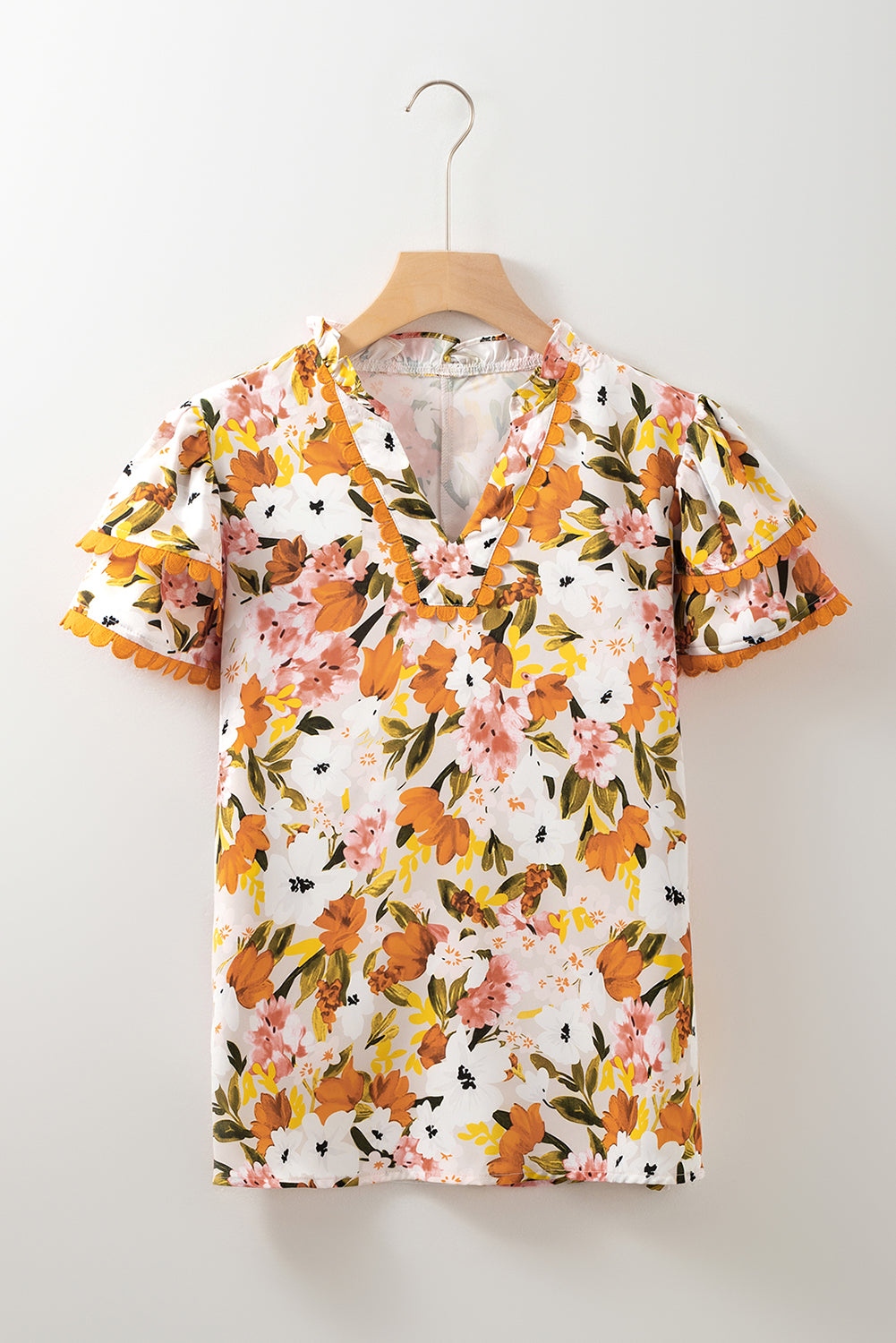 Ailany Short Sleeve Floral Blouse