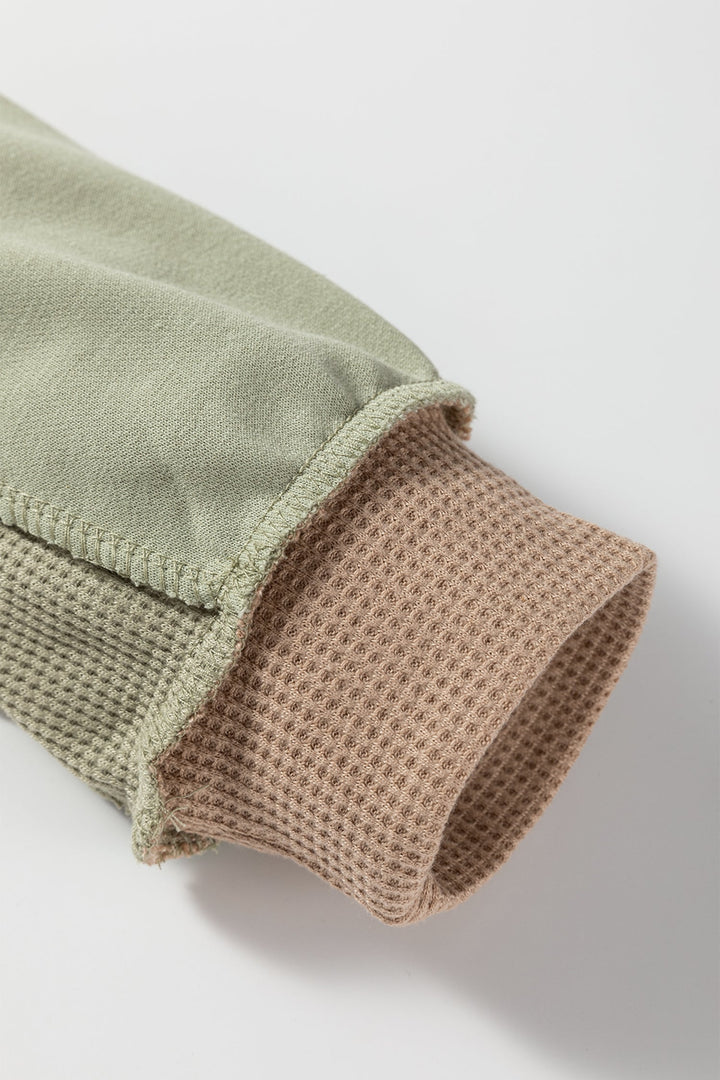 Maelynn Waffle Patchwork Oversize Sweatshirt