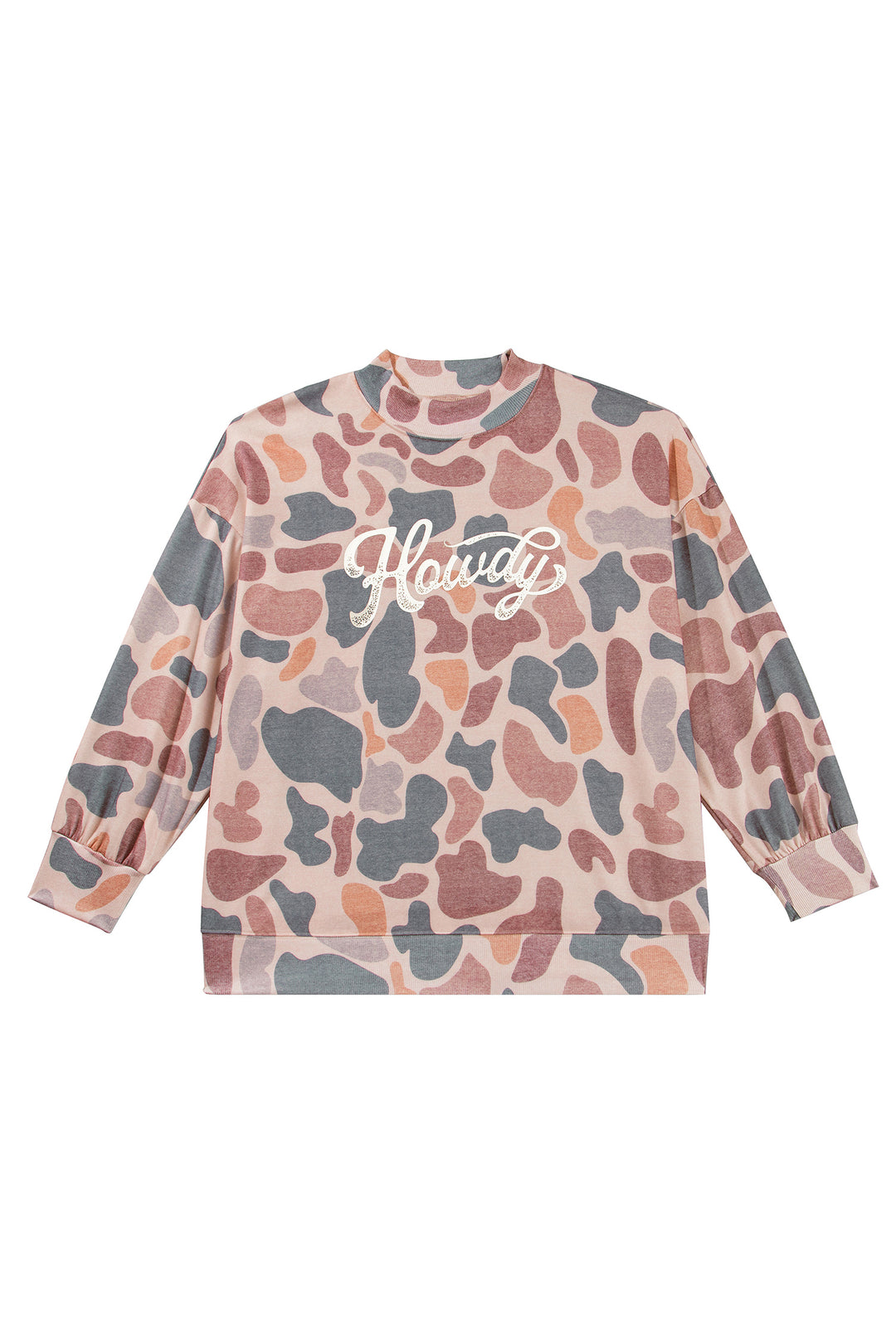 Multicolour Camouflage Western Graphic Plus Size Sweatshirt