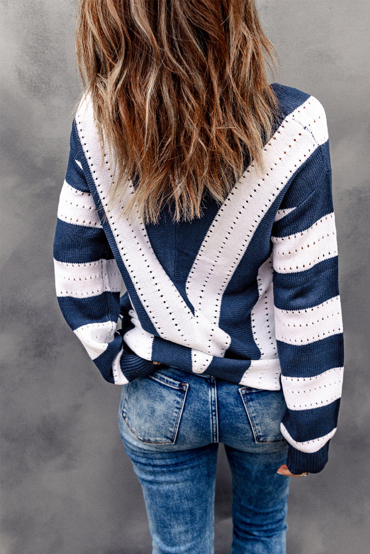 Eleanor Striped Colorblock Knitted Sweater