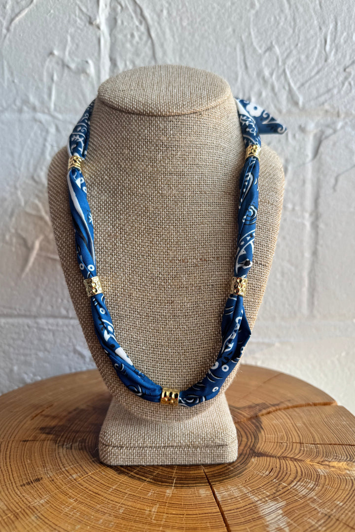 GEMELLI | BANDANA SCARF NECKLACE - DARK BLUE
