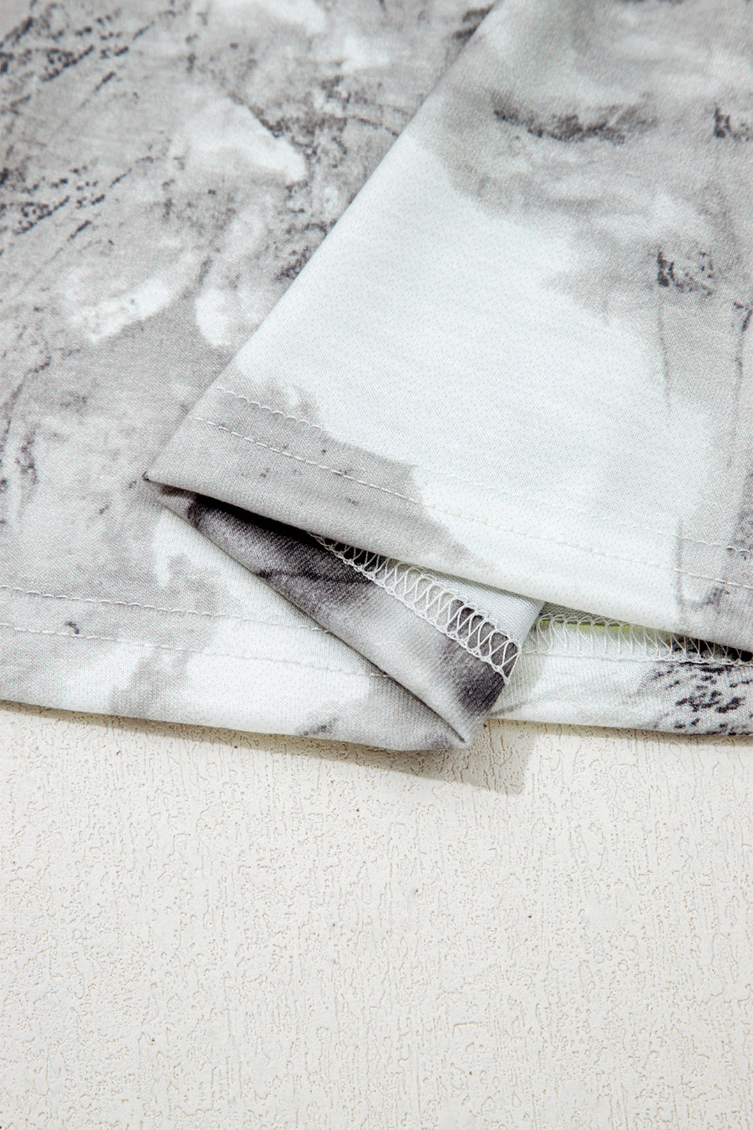 Gray Abstract Woodland Print Slim Fitted T Shirt