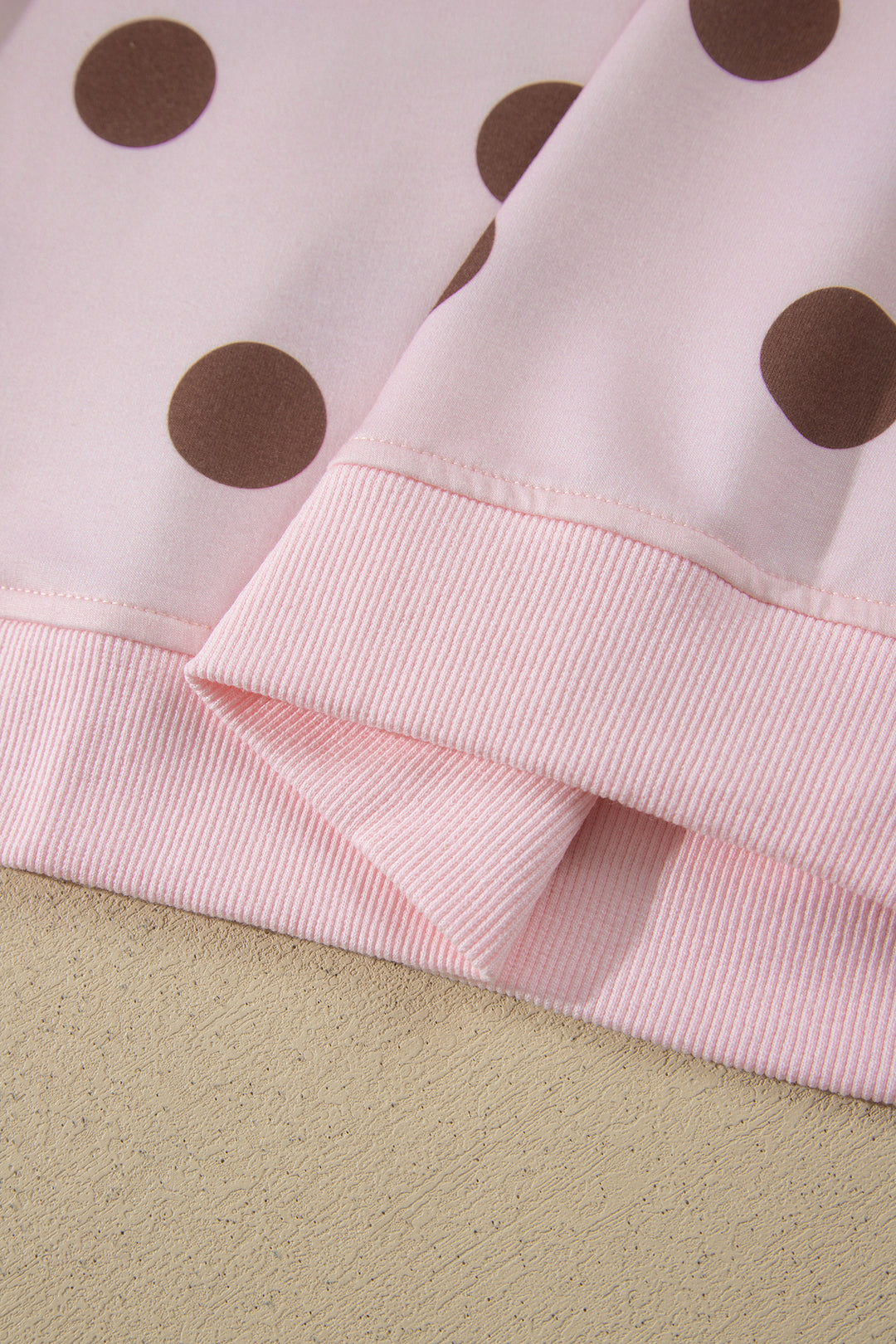 Brown Polka Dot Two Piece Set Long Sleeve Casual Skirt Set