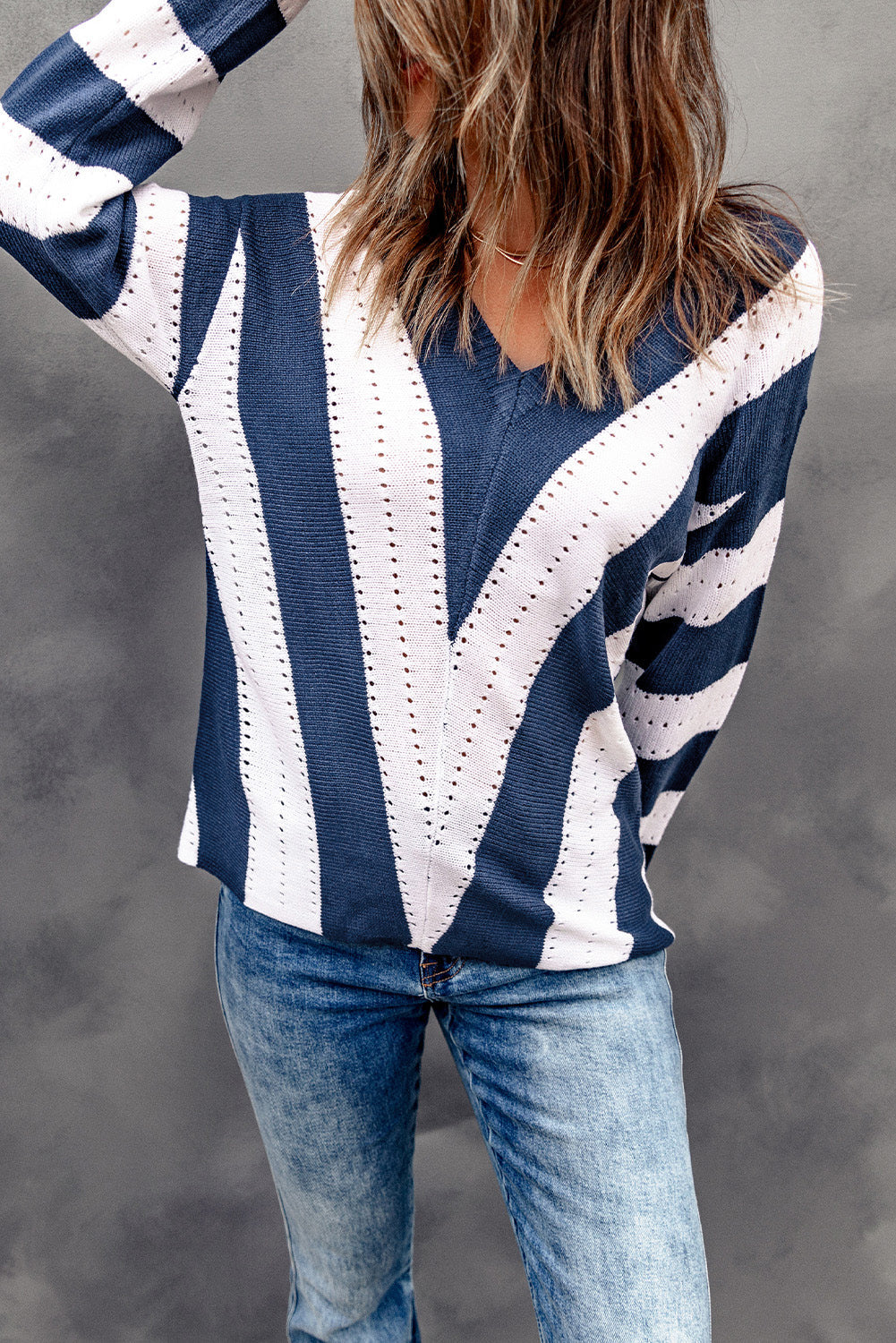Eleanor Striped Colorblock Knitted Sweater
