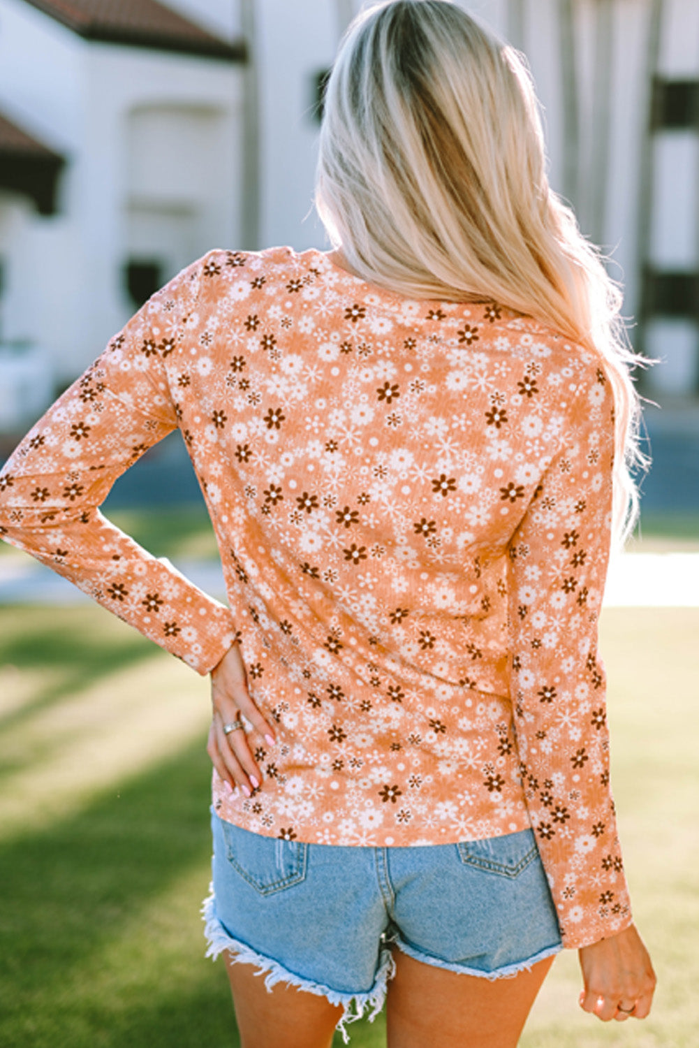 Whitney Floral Knit Long Sleeve Top