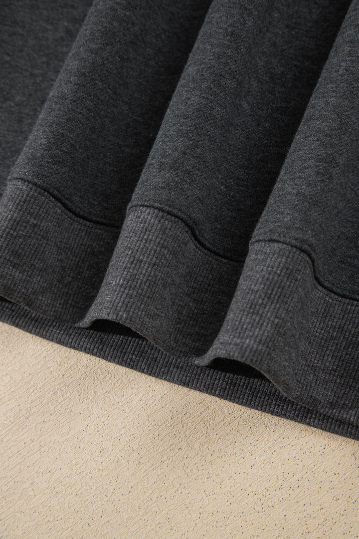 Carbon Grey Solid Colorblock Jogger Pants Set