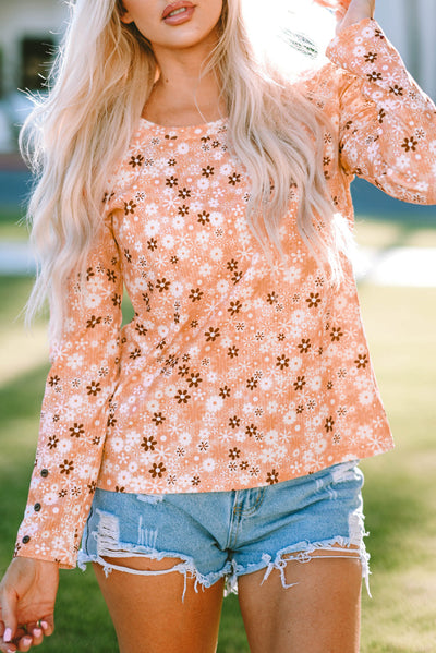 Whitney Floral Knit Long Sleeve Top