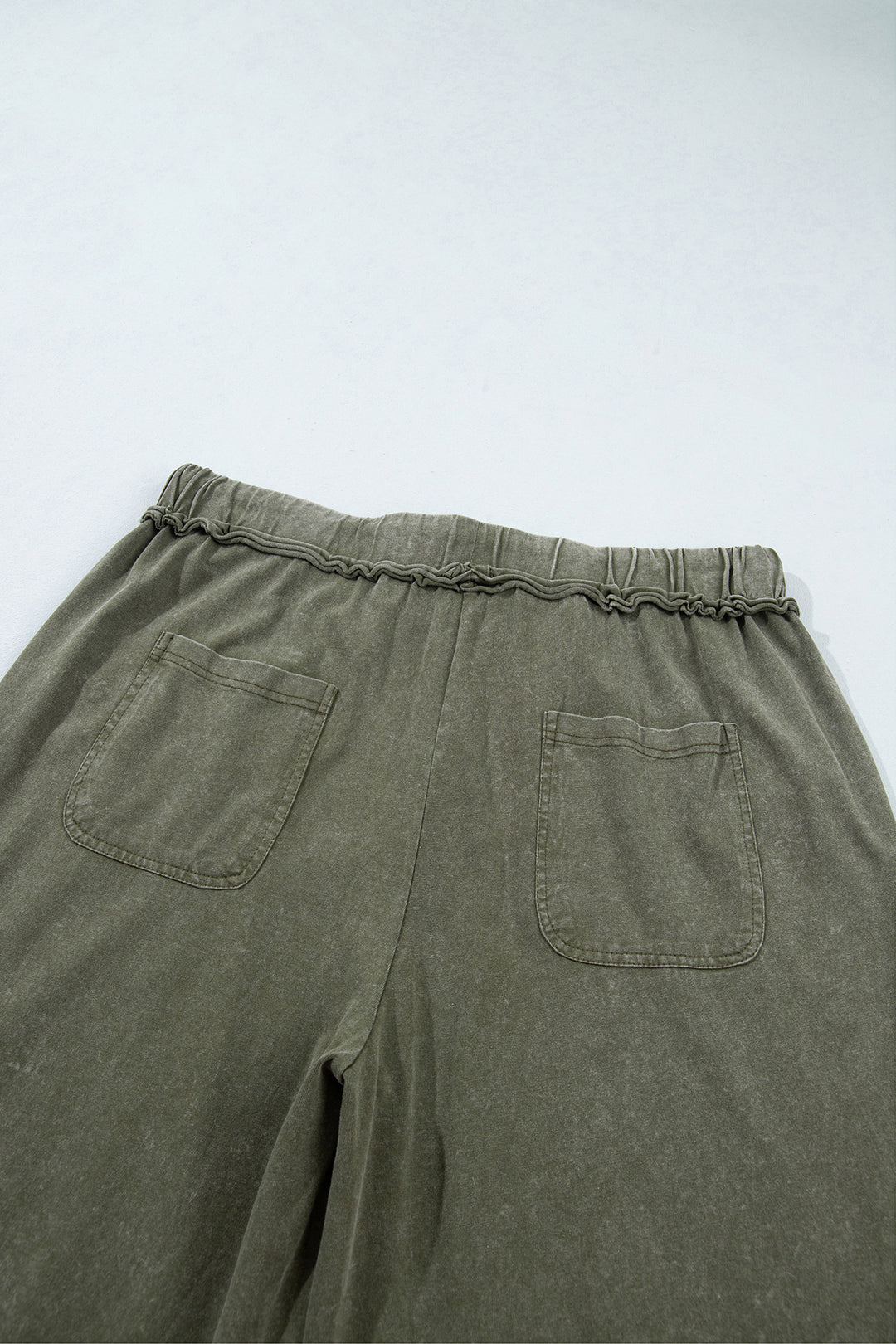 Ashleigh Blue Mineral Wash Seam Detail Flare Leg Drawstring Pants