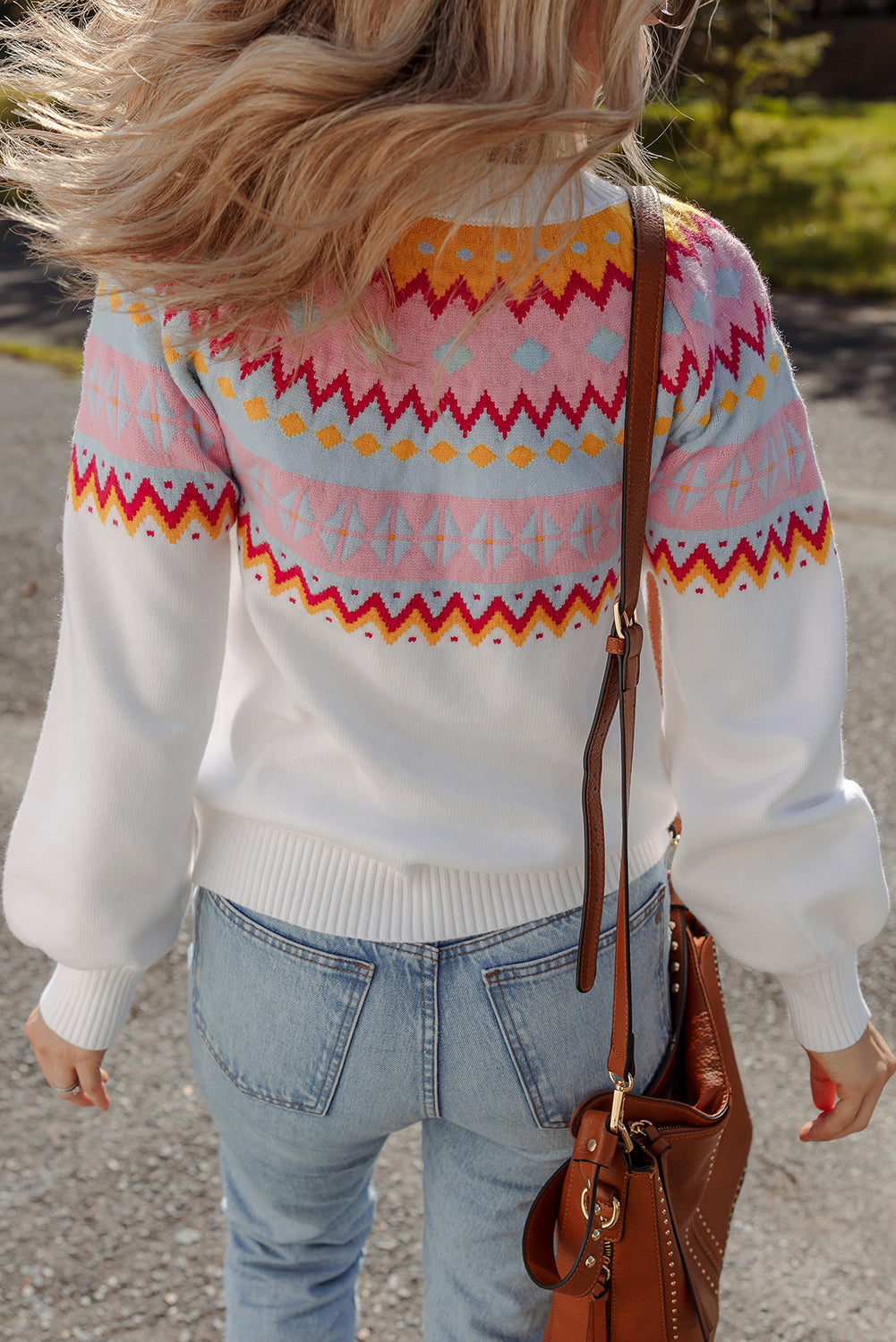 Avery Print Drop Shoulder Sweater