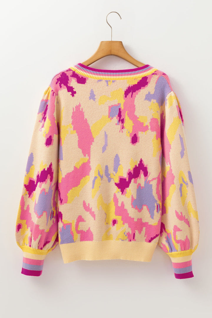 Aria Colorblock Balloon Sleeve Sweater