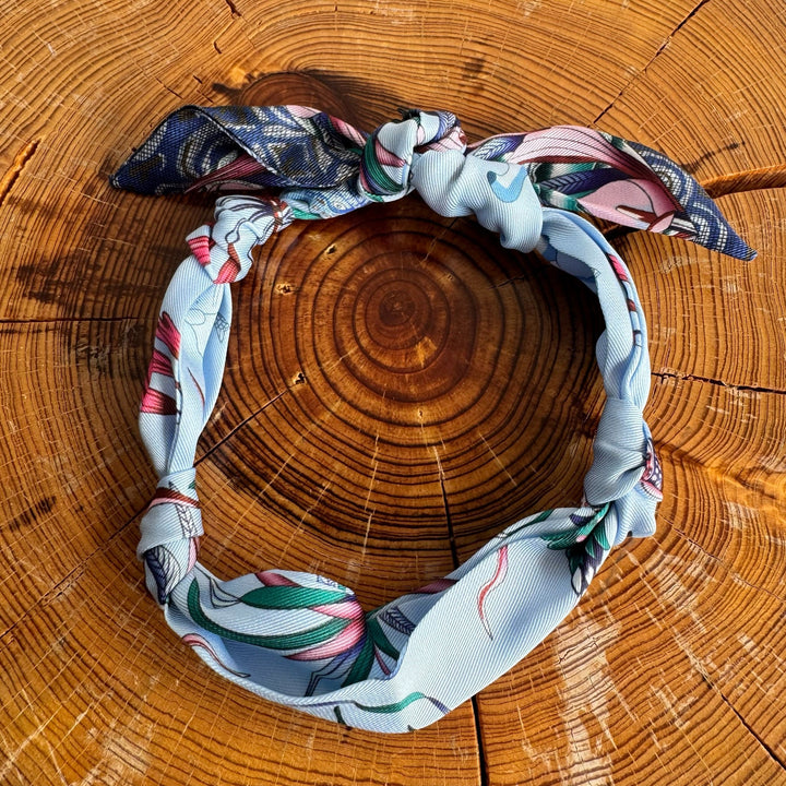 GEMELLI | KNOTTED BANDANA SCARF NECKLACE - INDIGO GLOW