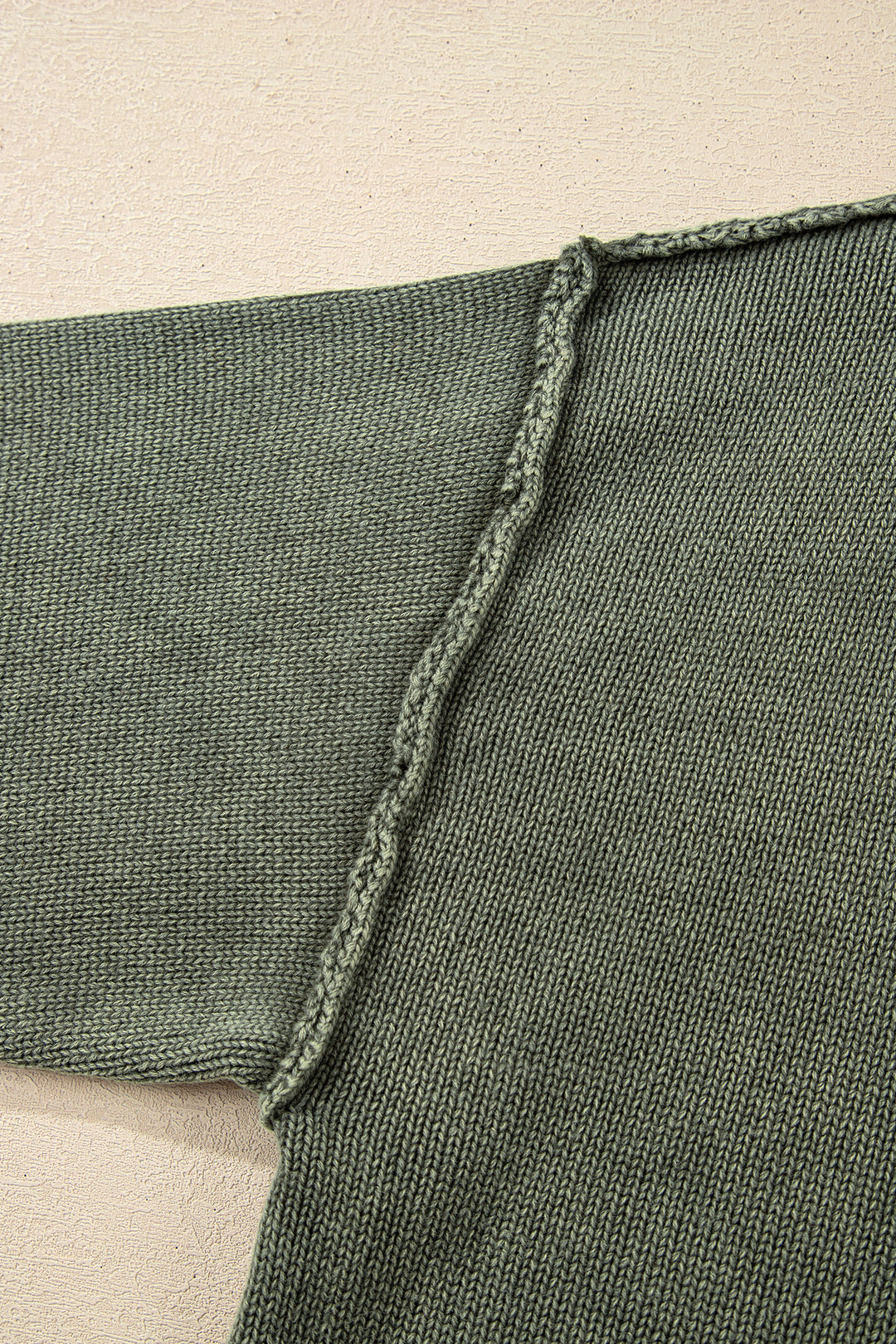 Four Leaf Clover Mineral Wash V Neck Knit Exposed Seam Drop Shoulder Loose Sweater