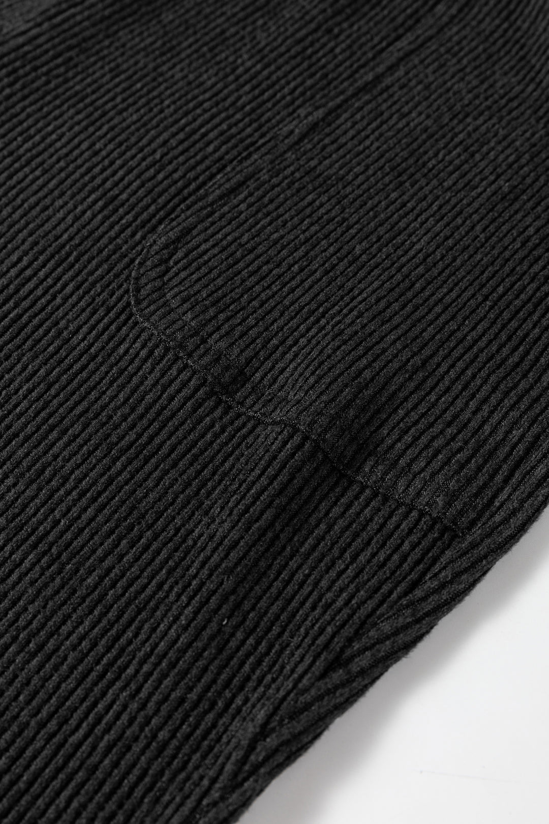 Black Ribbed Drawstring Active Jogger Pants