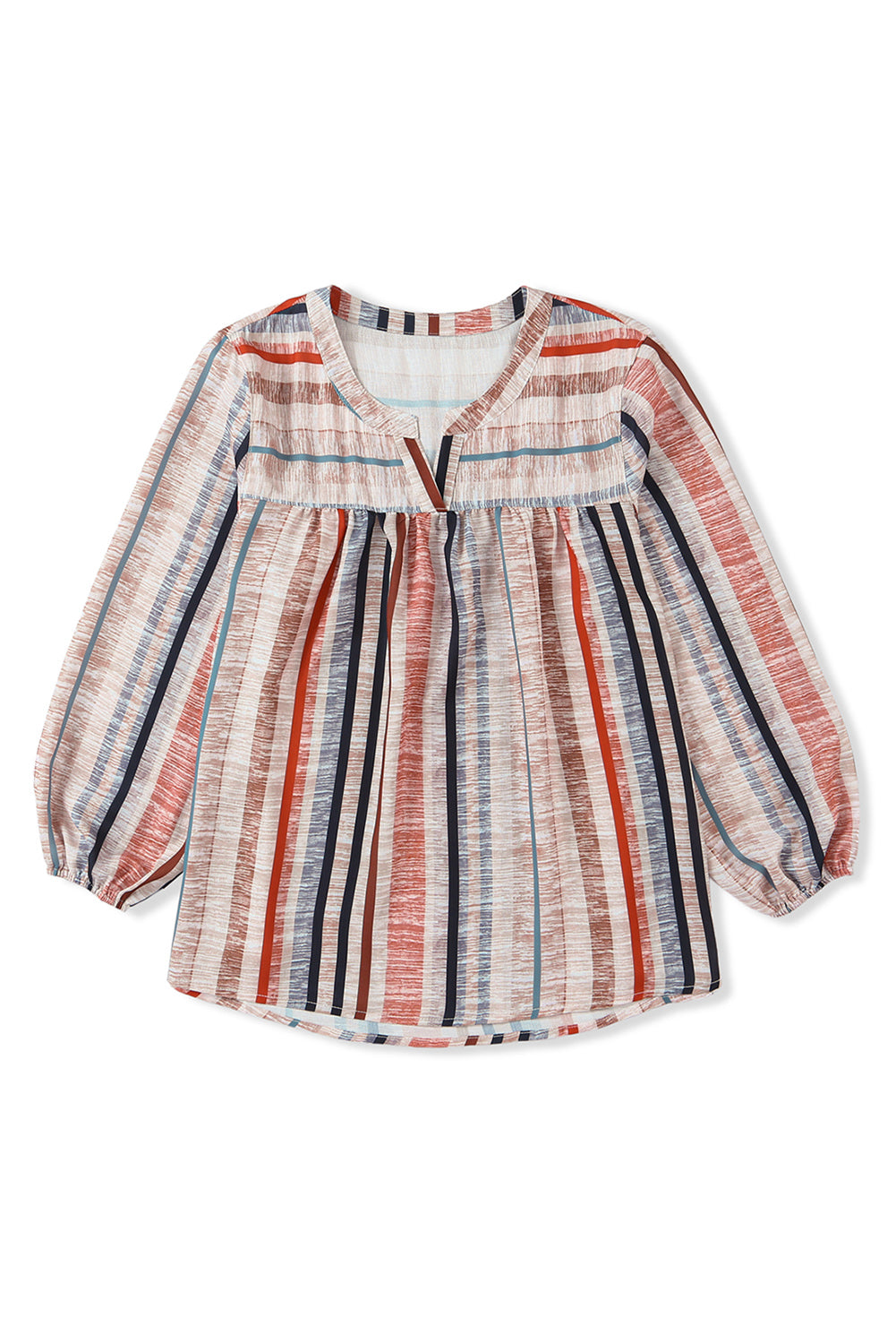 Multicolor Striped 3/4 Sleeve Blouse