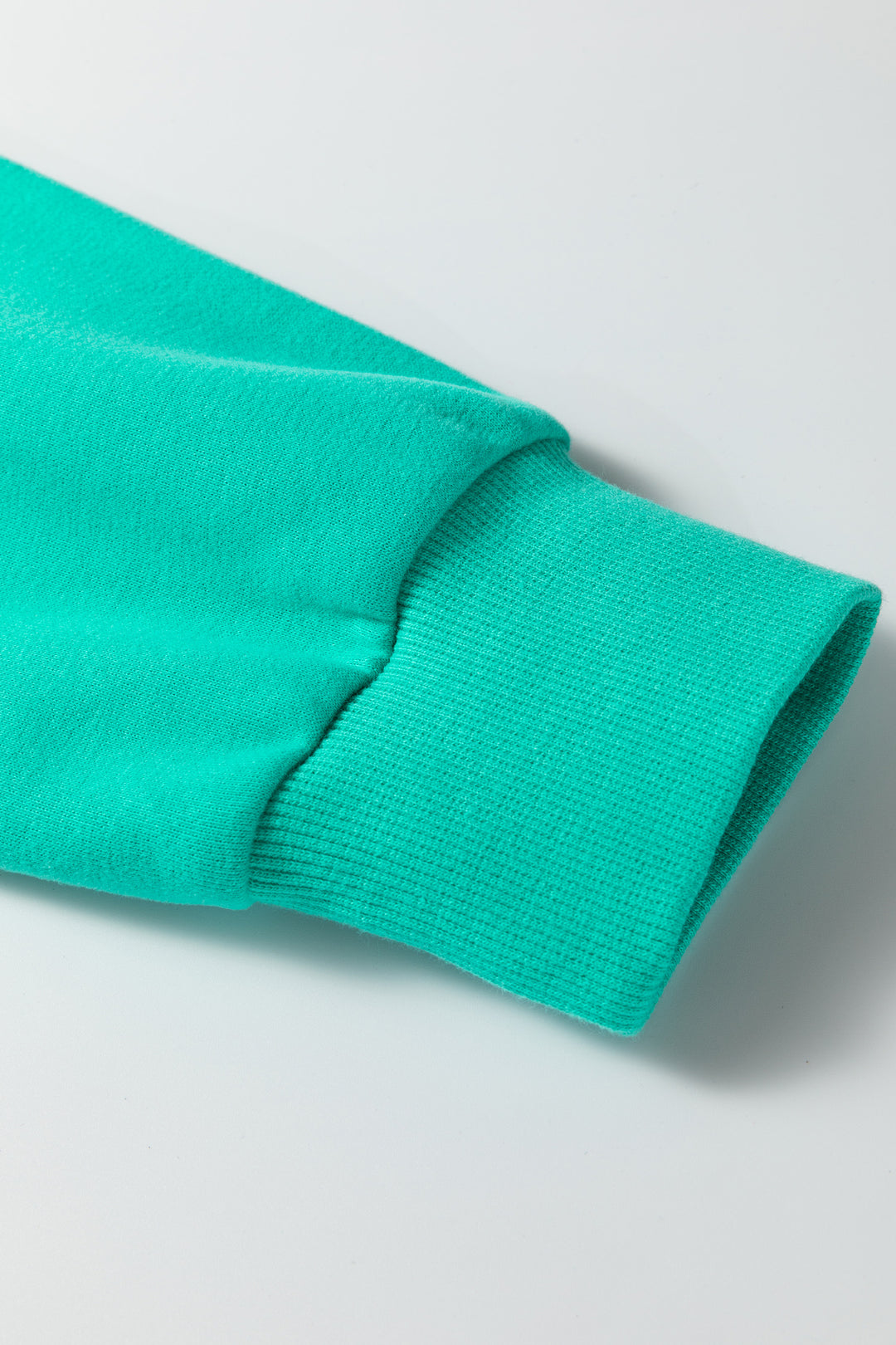 Sea Green Oversize Blessed Embroidered Mock Neck Sweatshirt