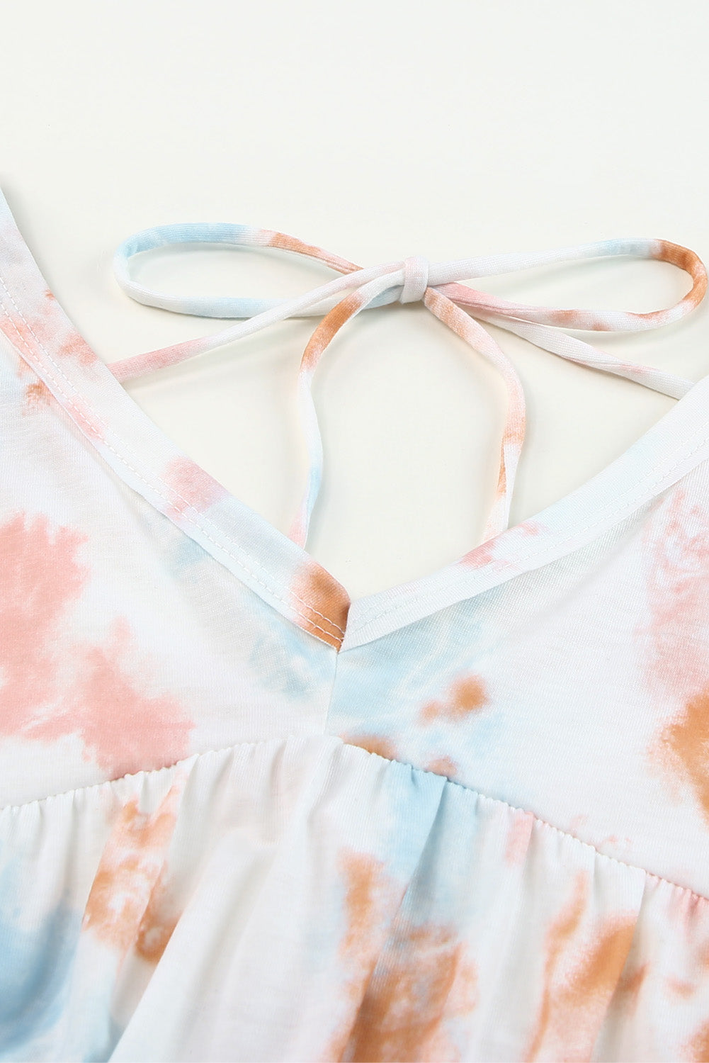 White Tie Dye Flowy Short Sleeve Top