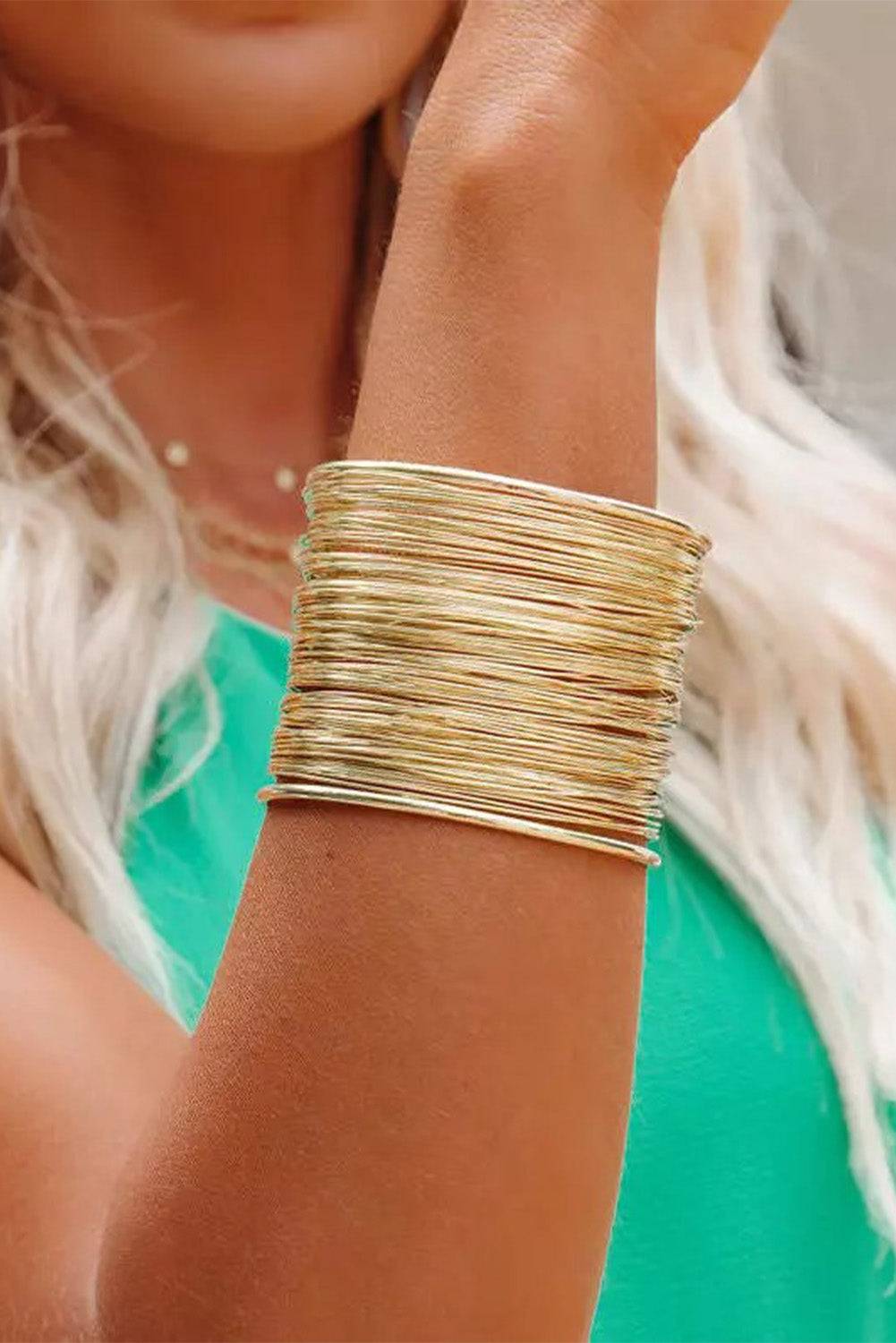 Gold Luxury Heavy Metal High Quality Open Wire Bracelet