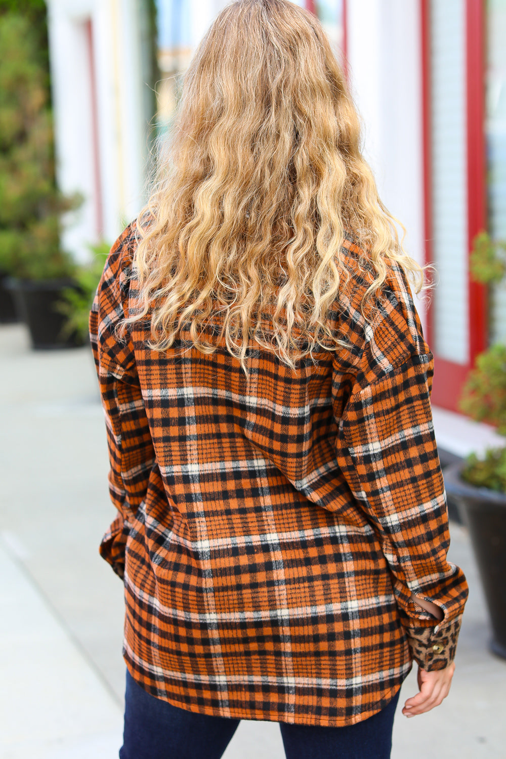 Feeling Bold Rust Plaid & Animal Print Button Down Jacket - Sybaritic Bags & Clothing