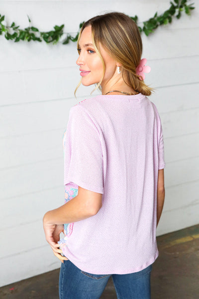 Lavender Flower Power Color Block Top - Sybaritic Bags & Clothing