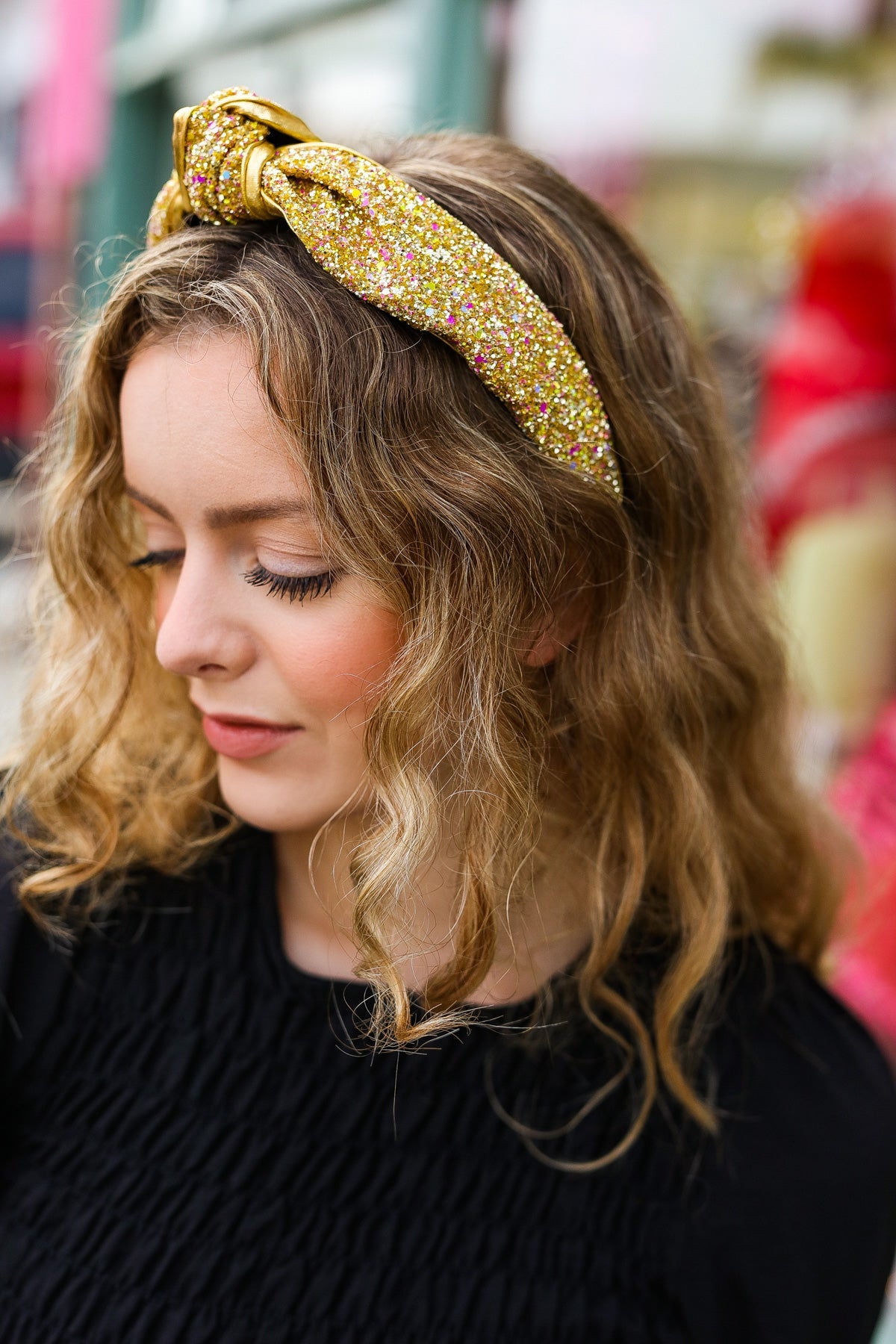 Gold Glitter Top Knot Headband - Sybaritic Bags & Clothing
