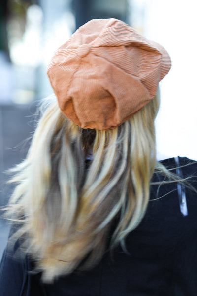 Camel Paperboy Corduroy Cap - Sybaritic Bags & Clothing