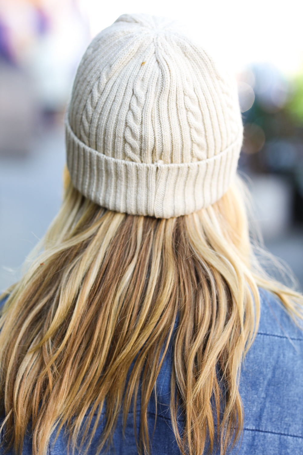 Oatmeal Cable Knit Beanie - Sybaritic Bags & Clothing