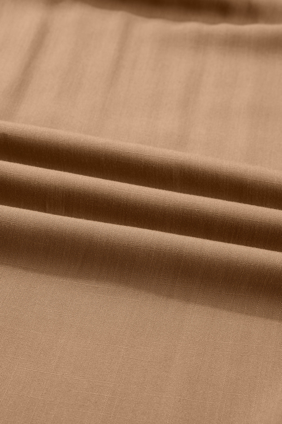 Chestnut Smocked V Neckline Leopard Piping Accent Bracelet Plus Size Long Dress