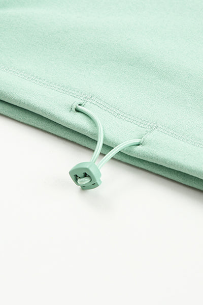 Green Zip Front Pocketed Pullover Sweatshirt