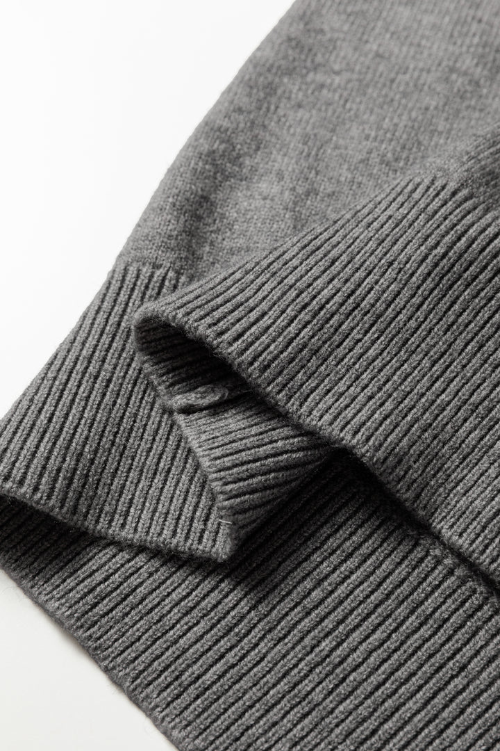 Sleet Lace Trim Patchwork Buttoned Cuffs Loose Sweater