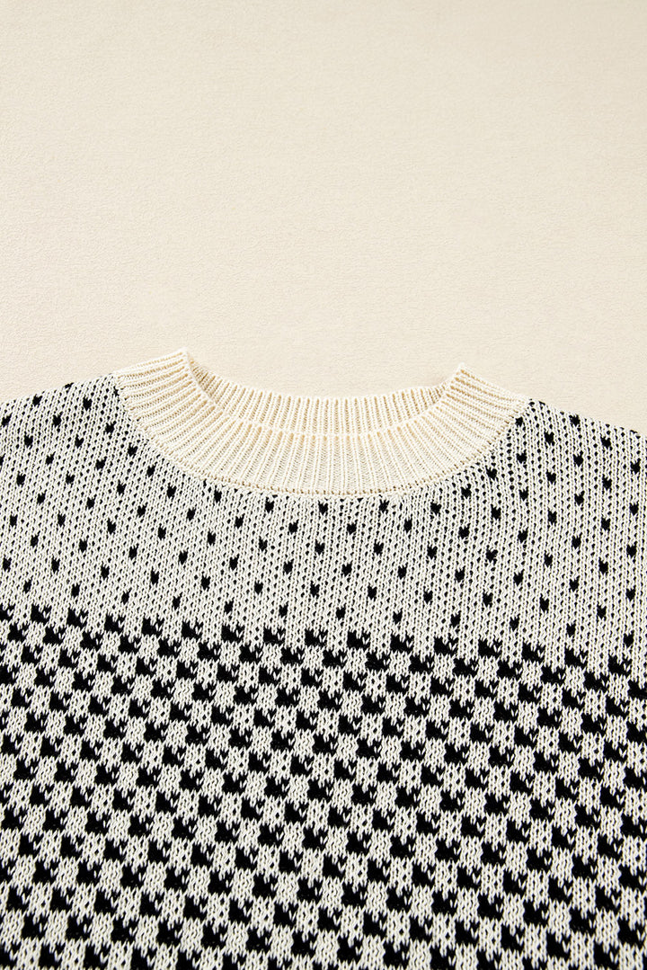 Kinley Pattern Lantern Sleeve Sweater