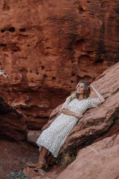 Cypress Midi Dress in Ivory