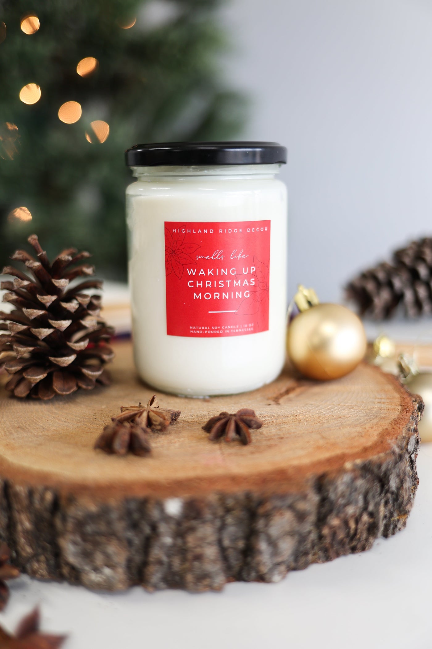 "Waking Up Christmas Morning" Hand-Poured Soy Candle - Warm Gingerbread