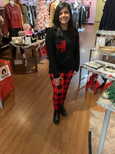 Black & Red Plaid Pajama Set