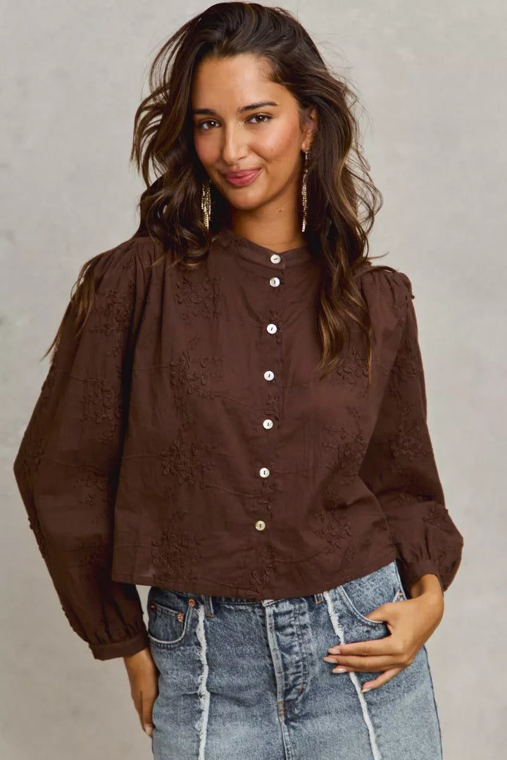 The Embroidered Button Blouse