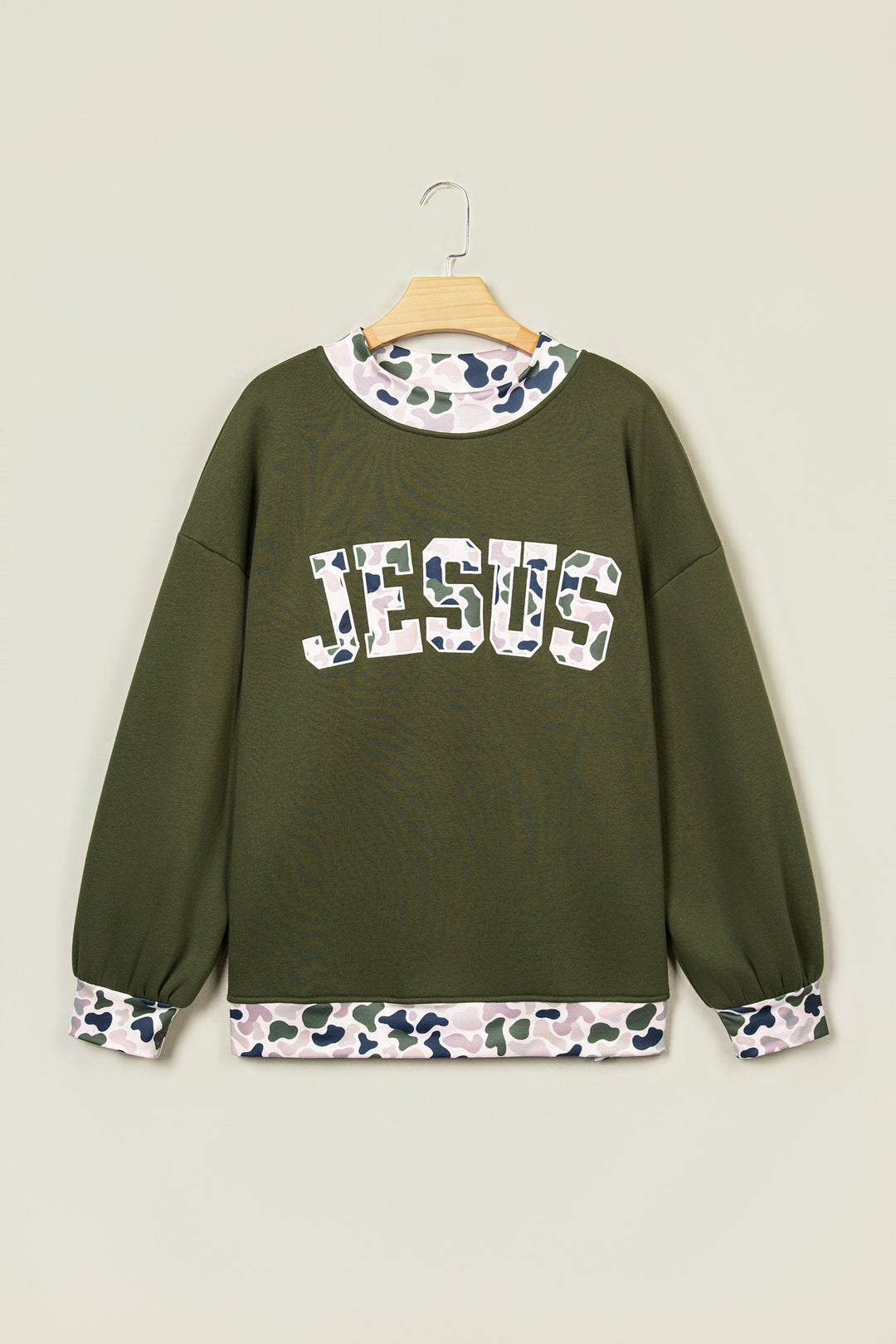 Coffee Western Contrast Detail Letter Graphic Baggy Sweatshirt