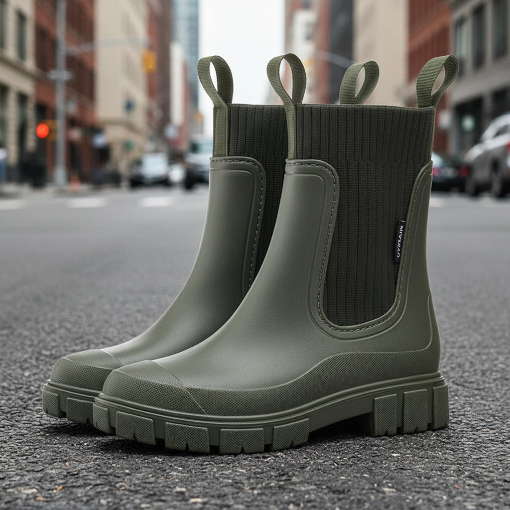 Women’s Waterproof Height-Increasing Rain Boots