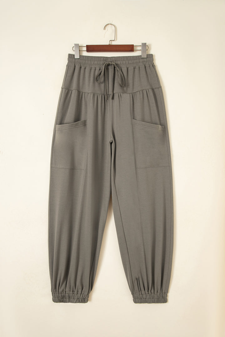 Seagrass Elastic Waist Drawstring Wide Leg Full Length Pants
