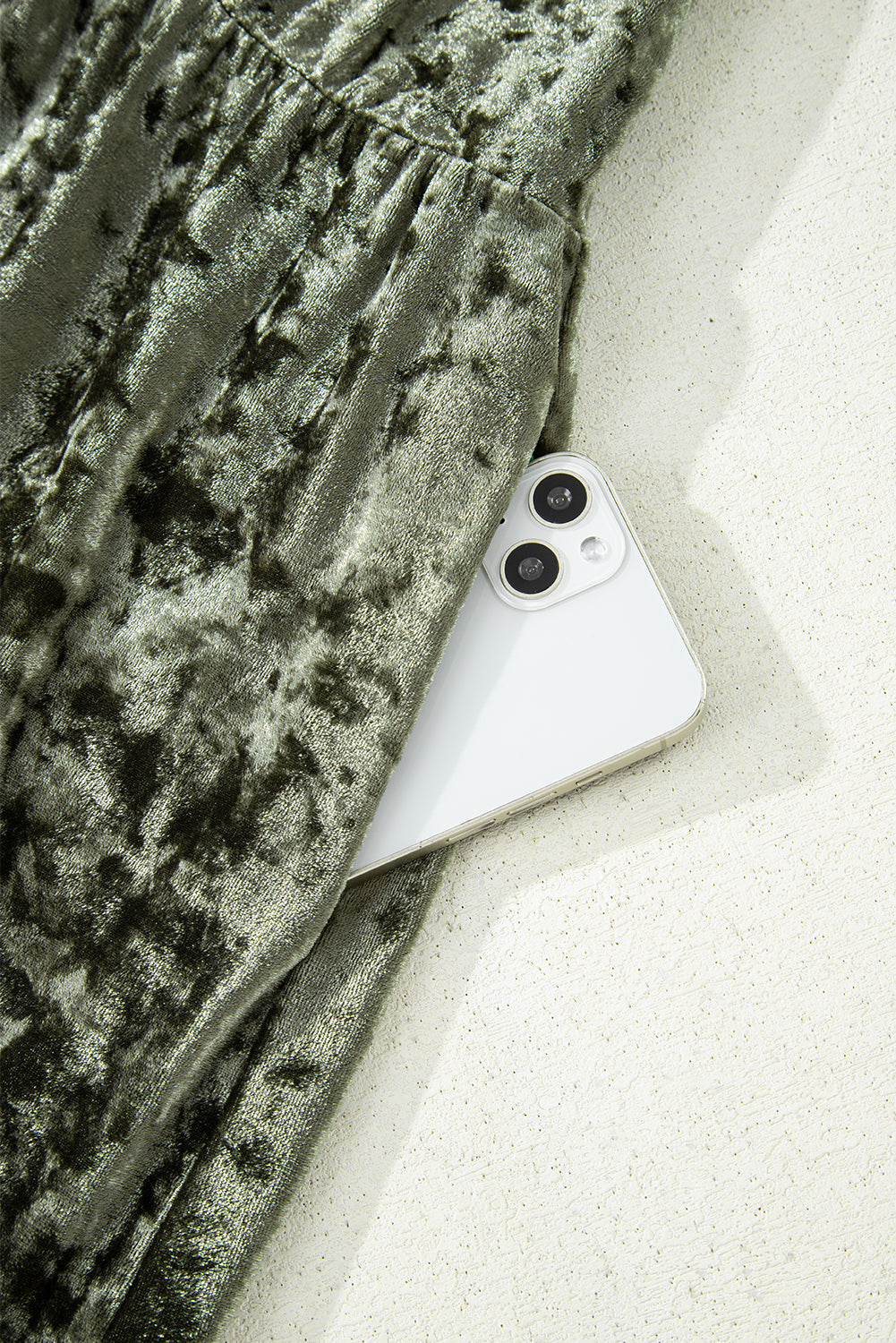 Coffee Plus Size Velvet Babydoll Mini Dress with Puff Sleeve