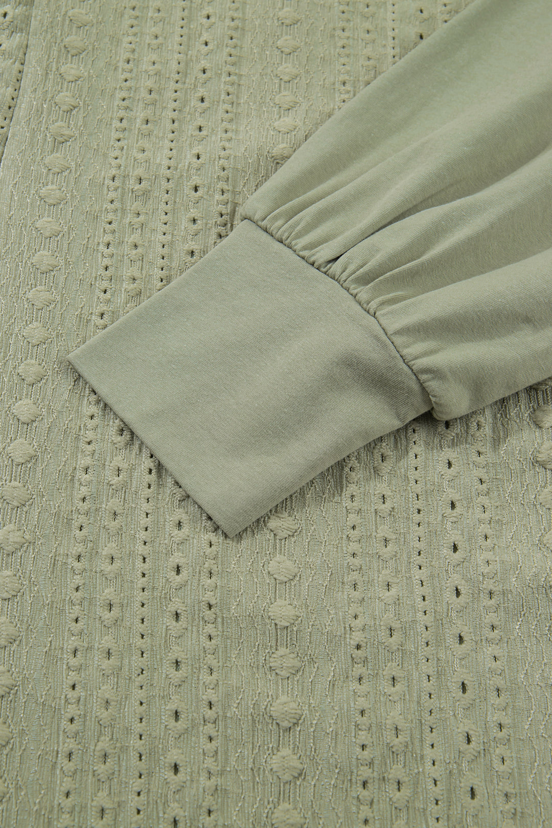 Laurel Green Jacquard Frilled Ruffled Long Sleeve Mini Dress