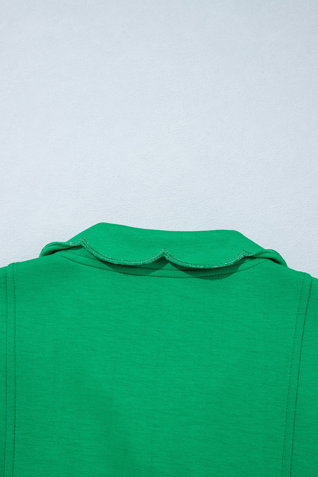 Bright Green Sleeveless Zip Front Scallop Hem Mini Dress