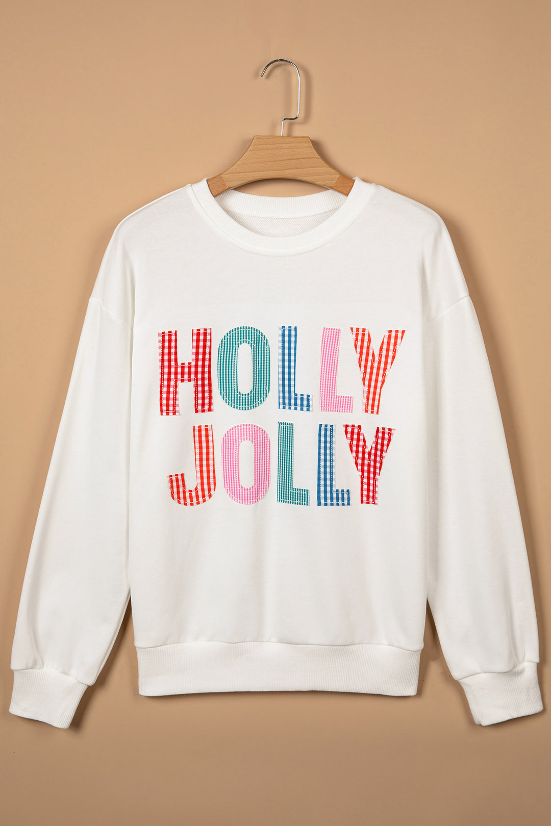 White Christmas Slogan Round Neck Long Sleeve Sweatshirt