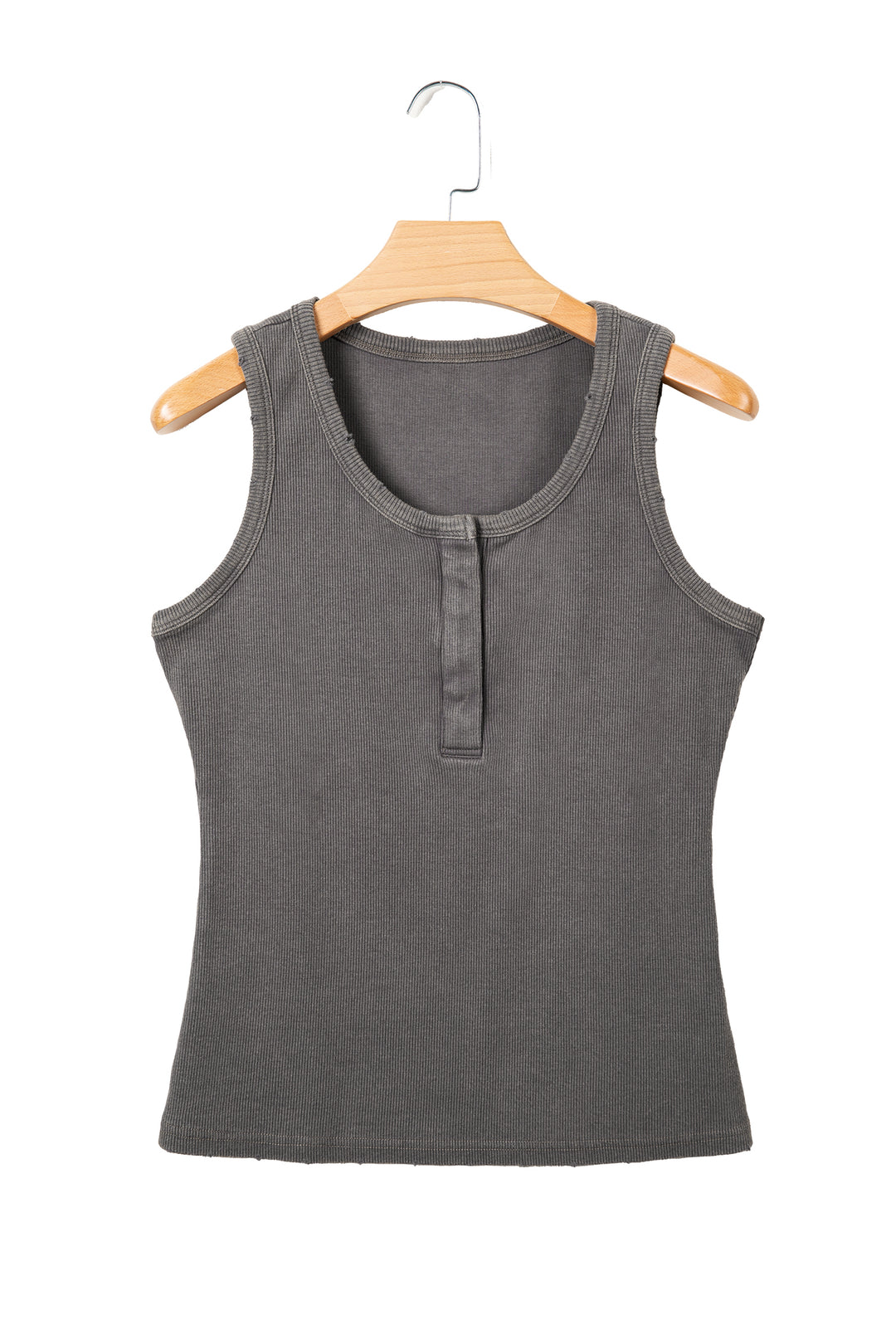 Bright Pink Vintage Distressed Ribbed Mineral Wash Tank Top